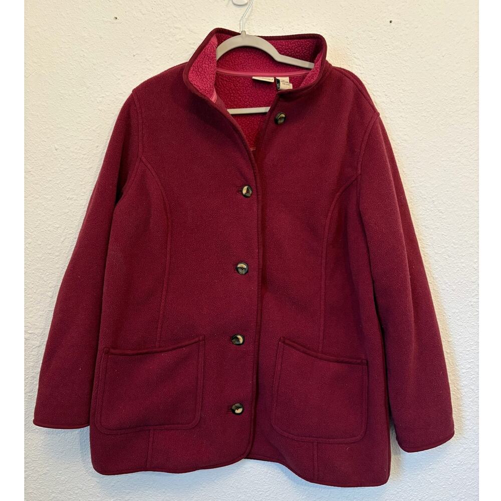 L.L. Bean Fleece Cranberry Coat Jacket Women's Large
